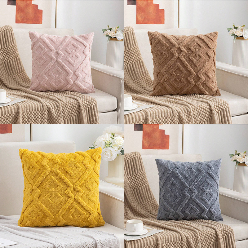 Pillow Insert 18X18 - Geen inzetstuk Geweven pluche kussensloop Moderne