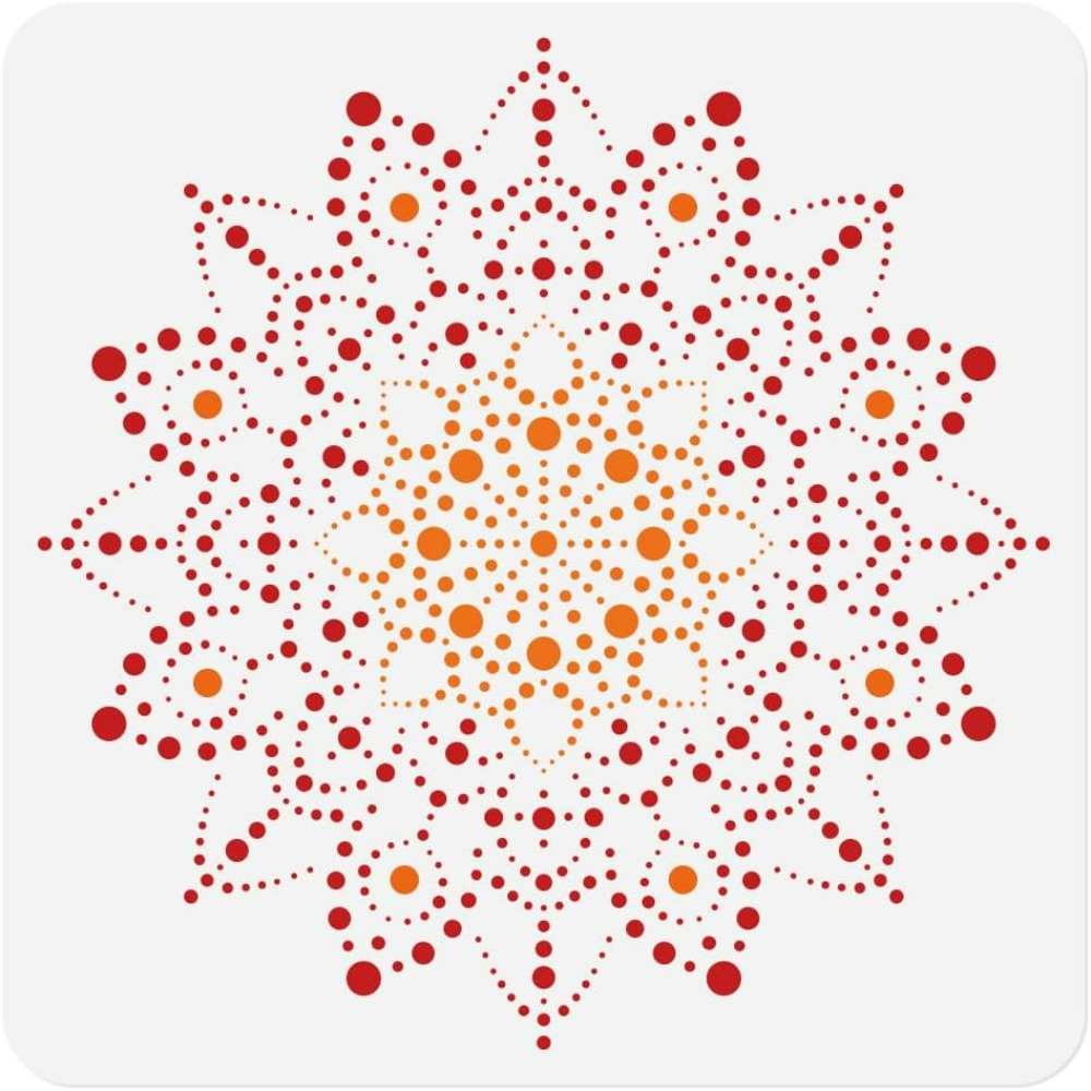 Home Textiles Products - Dot Mandala stencil sjabloon 11,8 x