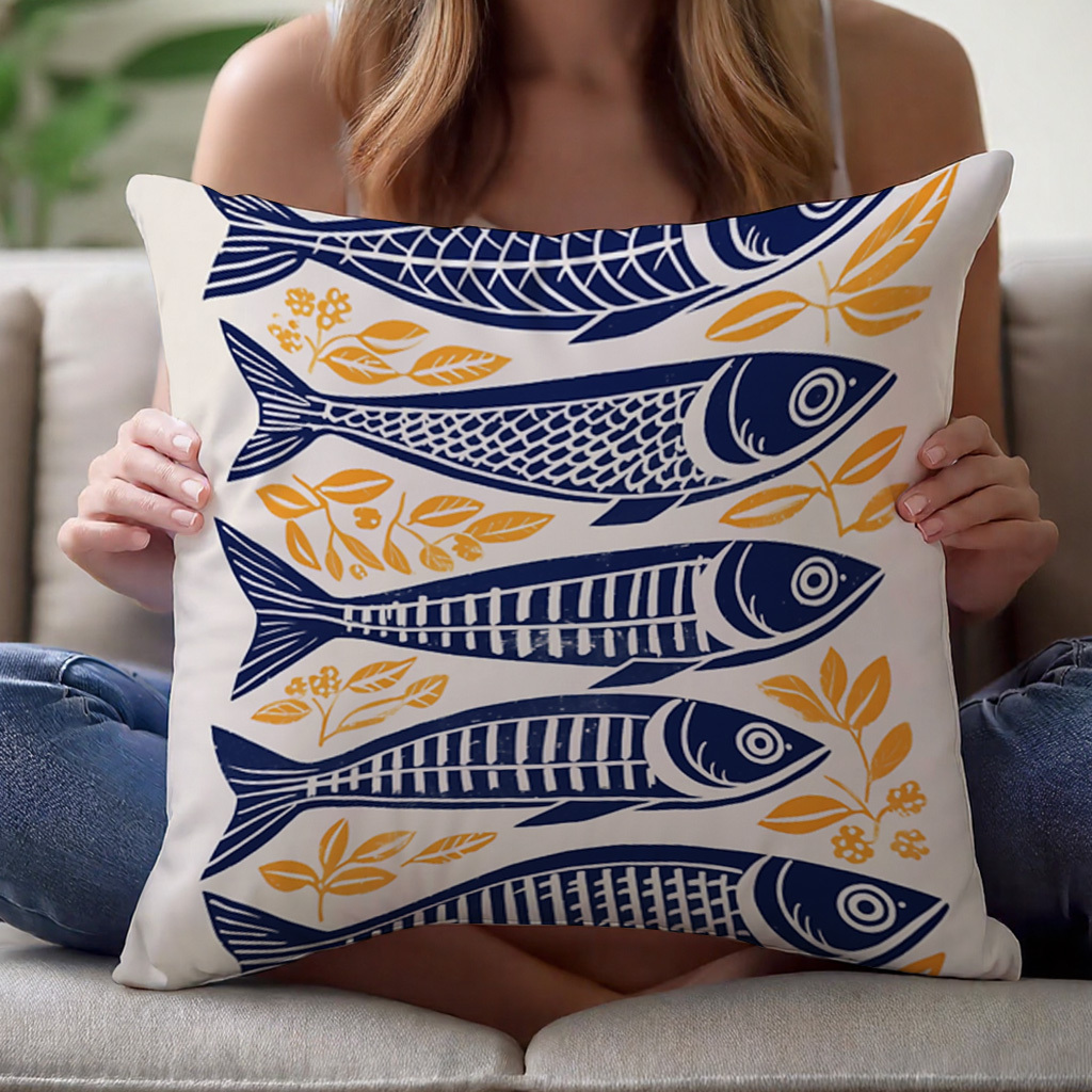Pillow Insert 18X18 - 1pc Deense houtsnede sardine kussensloop 16x16/18x18/20x20