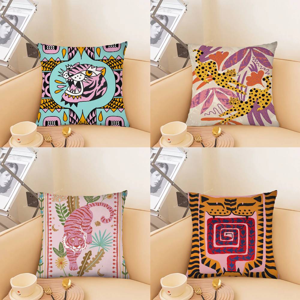 Home Textiles Egypt - Het oude Egypte Kleurrijke abstracte tijgerluipaard