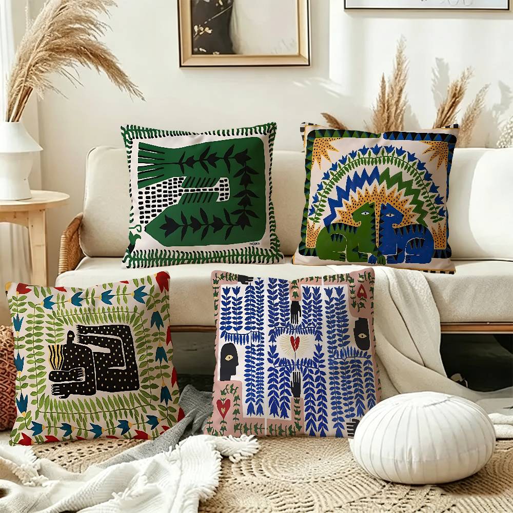 Home Textiles Egypt - Oud-Egypte Tiger Leopard Maple Design Kussenhoes
