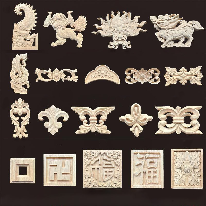 Vintage Home Textiles - Vintage hout applique met Dragon &