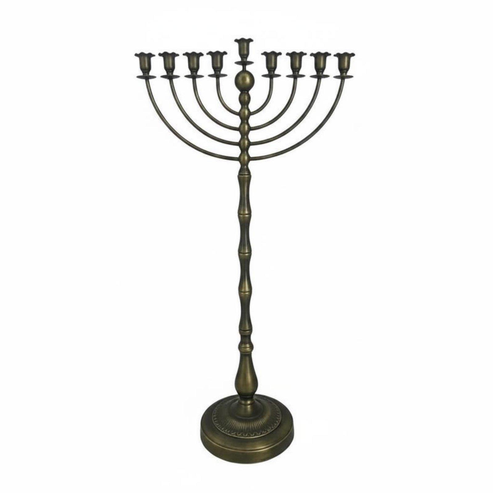 Home & Hotel Textiles Private Limited - Antiek bronzen menora-standaard, metalen constructie, elegante