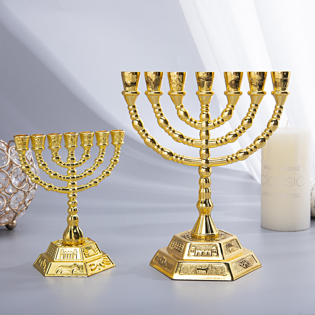 Home & Hotel Textiles Private Limited - 7-armige Menora Joodse huisdecoratie kaarsenhouder decoratie