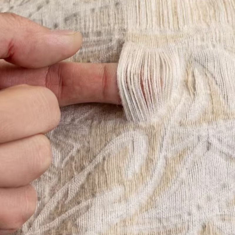 Beige linnen jacquard stof blo - Home Textiles Designer recensie en prijs