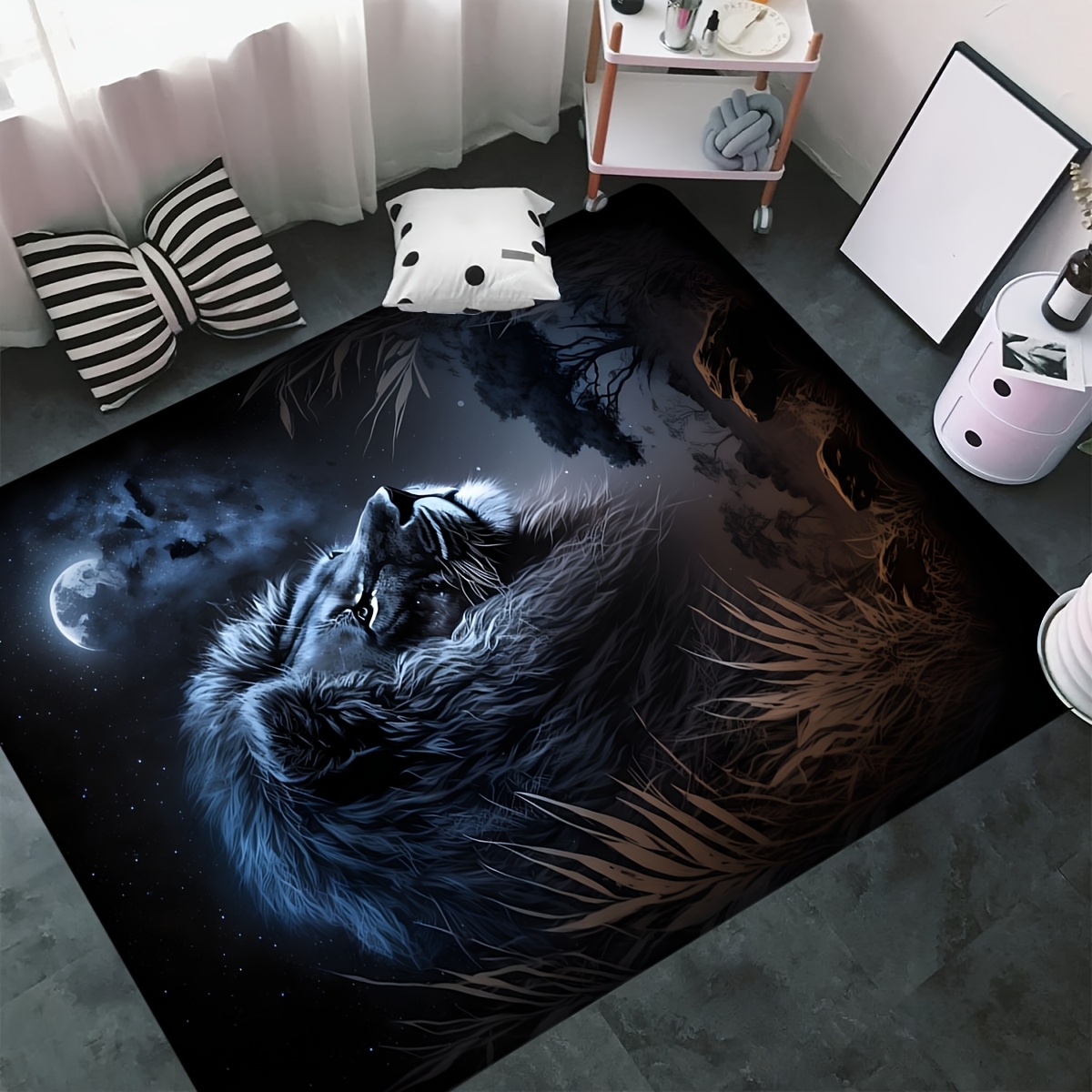 Sterrennacht Leeuw Vloerkleed  - Home Textiles Designer recensie en prijs