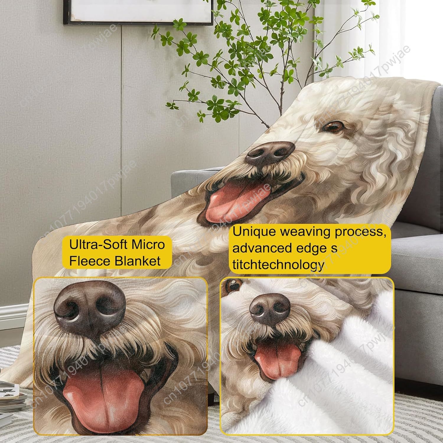 Vrolijke poedelportretdeken Re - Home Textiles Designer recensie en prijs